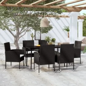 Juego de comedor para jardín 7 piezas negro by , Garden sets - Ref: Foro24-3099622, Price: 379,08 €, Discount: %