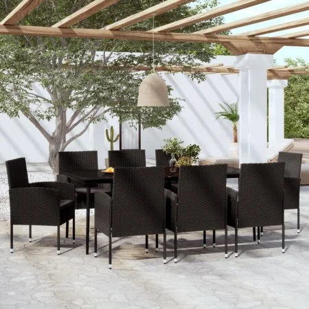 Juego de comedor de jardín 9 piezas negro by , Garden sets - Ref: Foro24-3099636, Price: 699,31 €, Discount: %