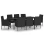 Juego de comedor de jardín 9 piezas negro by , Garden sets - Ref: Foro24-3099636, Price: 699,31 €, Discount: %