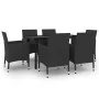 Set comedor de jardín 7 pzas y cojines ratán sintético y vidrio by , Garden sets - Ref: Foro24-3099688, Price: 515,38 €, Disc...