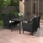 Set comedor de jardín 5 pzas y cojines ratán sintético y vidrio von , Gartensets - Ref: Foro24-3099681, Preis: 351,94 €, Raba...