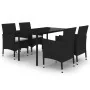 Set comedor de jardín 5 pzas y cojines ratán sintético y vidrio von , Gartensets - Ref: Foro24-3099681, Preis: 351,94 €, Raba...