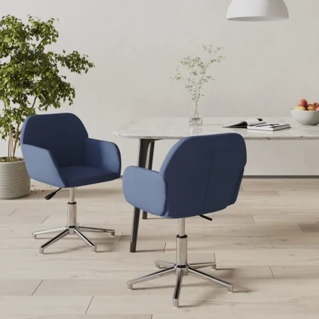 Sillas de comedor giratorias 2 unidades tela azul de , Sillas de comedor - Ref: Foro24-3103042, Precio: 155,03 €, Descuento: %