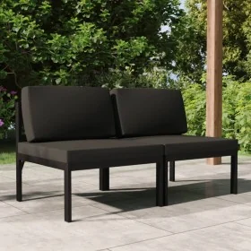 Sofá de jardín de 2 plazas con cojines aluminio gris antracita by , Garden sets - Ref: Foro24-3107781, Price: 349,19 €, Disco...