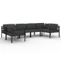 Set muebles de jardín 6 pzas y cojines aluminio gris antracita de , Conjuntos de jardín - Ref: Foro24-3107811, Precio: 848,26...