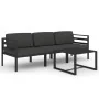Set muebles de jardín 4 pzas y cojines aluminio gris antracita de , Conjuntos de jardín - Ref: Foro24-3107776, Precio: 523,02...