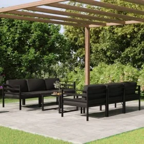 Set muebles de jardín 7 pzas y cojines aluminio gris antracita by , Garden sets - Ref: Foro24-3107805, Price: 934,59 €, Disco...