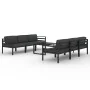 Set muebles de jardín 7 pzas y cojines aluminio gris antracita de , Conjuntos de jardín - Ref: Foro24-3107805, Precio: 934,08...