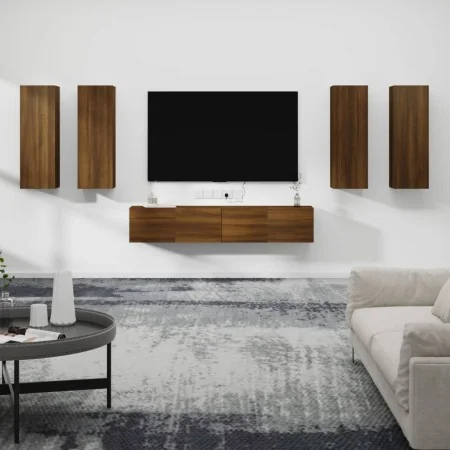 Set de muebles para TV 6 pzas madera contrachapada roble marrón von , TV-Möbel - Ref: Foro24-3114349, Preis: 247,70 €, Rabatt: %