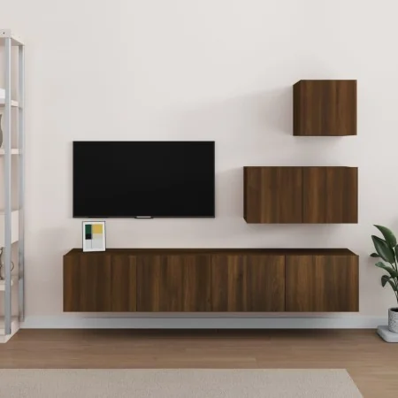 Set de muebles para TV 4 pzas madera contrachapada marrón roble von , TV-Möbel - Ref: Foro24-3114645, Preis: 138,39 €, Rabatt: %