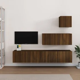 Set de muebles para TV 4 pzas madera contrachapada marrón roble von , TV-Möbel - Ref: Foro24-3114653, Preis: 154,59 €, Rabatt: %