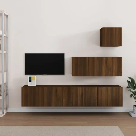 Set de muebles para TV 4 pzas madera contrachapada marrón roble von , TV-Möbel - Ref: Foro24-3114653, Preis: 154,59 €, Rabatt: %
