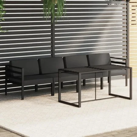 Set muebles de jardín 5 pzas y cojines aluminio gris antracita de , Conjuntos de jardín - Ref: Foro24-3115918, Precio: 739,72...