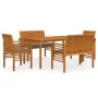 Set comedor de jardín 5 pzas y cojines madera maciza de acacia by , Garden sets - Ref: Foro24-3120460, Price: 748,51 €, Disco...