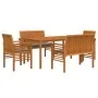 Set comedor de jardín 5 pzas y cojines madera maciza de acacia by , Garden sets - Ref: Foro24-3120460, Price: 748,51 €, Disco...