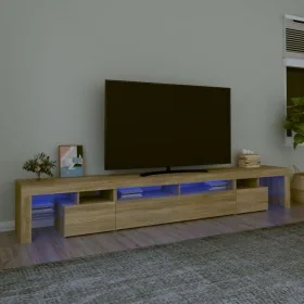 Mueble de TV con luces LED roble Sonoma 260x36,5x40 cm by , TV Furniture - Ref: Foro24-3152780, Price: 183,35 €, Discount: %
