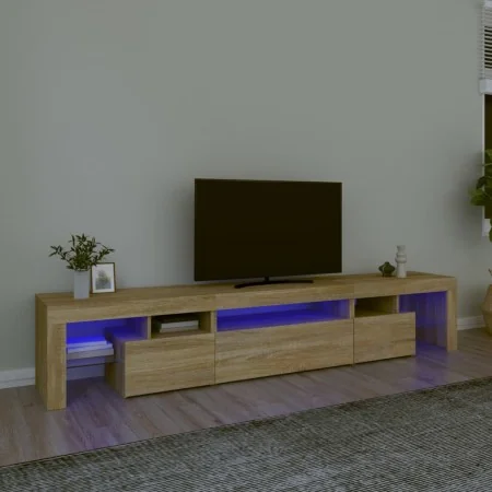 Mueble de TV con luces LED roble Sonoma 215x36,5x40 cm von , TV-Möbel - Ref: Foro24-3152796, Preis: 151,96 €, Rabatt: %