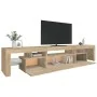 Mueble de TV con luces LED roble Sonoma 215x36,5x40 cm von , TV-Möbel - Ref: Foro24-3152796, Preis: 151,96 €, Rabatt: %