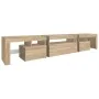 Mueble de TV con luces LED roble Sonoma 215x36,5x40 cm von , TV-Möbel - Ref: Foro24-3152796, Preis: 151,96 €, Rabatt: %
