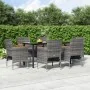Juego de comedor de jardín 7 piezas con cojines gris y negro by , Garden sets - Ref: Foro24-3156637, Price: 495,93 €, Discoun...