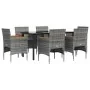 Juego de comedor de jardín 7 piezas con cojines gris y negro by , Garden sets - Ref: Foro24-3156637, Price: 495,93 €, Discoun...