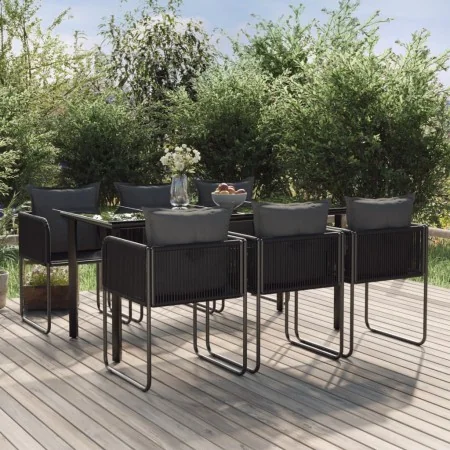 Juego de comedor para jardín 7 piezas negro de , Conjuntos de jardín - Ref: Foro24-3156497, Precio: 534,87 €, Descuento: %