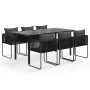 Juego de comedor para jardín 7 piezas negro de , Conjuntos de jardín - Ref: Foro24-3156497, Precio: 534,87 €, Descuento: %