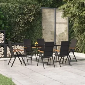 Juego comedor de jardín 7 piezas ratán sintético negro y marrón by , Garden sets - Ref: Foro24-3156525, Price: 526,82 €, Disc...