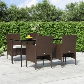 Juego de comedor de jardín 5 piezas con cojines marrón y negro von , Gartensets - Ref: Foro24-3156628, Preis: 405,91 €, Rabat...