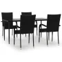 Juego de comedor de jardín 5 piezas ratán sintético negro by , Garden sets - Ref: Foro24-3156668, Price: 364,33 €, Discount: %
