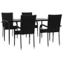 Juego de comedor de jardín 5 piezas ratán sintético negro by , Garden sets - Ref: Foro24-3156668, Price: 364,33 €, Discount: %