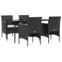 Juego de comedor de jardín 5 piezas con cojines negro von , Gartensets - Ref: Foro24-3156640, Preis: 382,98 €, Rabatt: %