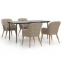 Juego de comedor de jardín 5 piezas con cojines marrón de , Conjuntos de jardín - Ref: Foro24-3156730, Precio: 587,79 €, Desc...