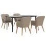 Juego de comedor de jardín 5 piezas con cojines marrón de , Conjuntos de jardín - Ref: Foro24-3156730, Precio: 587,79 €, Desc...