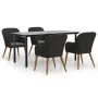 Juego de comedor de jardín 5 piezas con cojines negro de , Conjuntos de jardín - Ref: Foro24-3156718, Precio: 504,40 €, Descu...