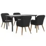 Juego de comedor de jardín 5 piezas con cojines negro de , Conjuntos de jardín - Ref: Foro24-3156718, Precio: 504,40 €, Descu...