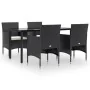Juego de comedor de jardín 5 piezas con cojines negro by , Garden sets - Ref: Foro24-3156600, Price: 373,26 €, Discount: %