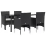 Juego de comedor de jardín 5 piezas con cojines negro by , Garden sets - Ref: Foro24-3156600, Price: 373,26 €, Discount: %