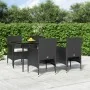 Juego de comedor de jardín 5 piezas con cojines negro de , Conjuntos de jardín - Ref: Foro24-3156616, Precio: 389,97 €, Descu...