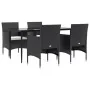 Juego de comedor de jardín 5 piezas con cojines negro de , Conjuntos de jardín - Ref: Foro24-3156616, Precio: 389,97 €, Descu...