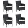 Juego de comedor de jardín 5 piezas con cojines negro de , Conjuntos de jardín - Ref: Foro24-3156616, Precio: 389,97 €, Descu...