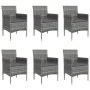 Juego de comedor de jardín 7 piezas con cojines gris y negro de , Conjuntos de jardín - Ref: Foro24-3156621, Precio: 523,36 €...