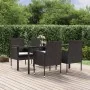 Set de muebles jardín 5 pzas con cojines ratán sintético negro de , Conjuntos de jardín - Ref: Foro24-3156766, Precio: 298,24...