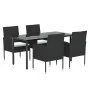 Set de muebles jardín 5 pzas con cojines ratán sintético negro de , Conjuntos de jardín - Ref: Foro24-3156766, Precio: 298,24...