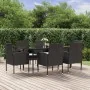 Set de comedor de jardín 7 pzas y cojines ratán sintético negro von , Gartensets - Ref: Foro24-3156779, Preis: 404,22 €, Raba...