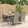 Set comedor de jardín 5 piezas con cojines ratán sintético gris von , Gartensets - Ref: Foro24-3157549, Preis: 675,76 €, Raba...