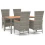 Set comedor de jardín 5 piezas con cojines ratán sintético gris von , Gartensets - Ref: Foro24-3157549, Preis: 675,76 €, Raba...
