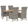 Set comedor de jardín 5 piezas con cojines ratán sintético gris von , Gartensets - Ref: Foro24-3157549, Preis: 675,76 €, Raba...