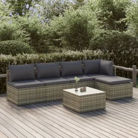 Set de muebles de jardín 6 pzas y cojines ratán sintético gris von , Gartensets - Ref: Foro24-3157315, Preis: 512,50 €, Rabat...