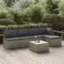 Set de muebles de jardín 6 pzas y cojines ratán sintético gris by , Garden sets - Ref: Foro24-3157315, Price: 513,37 €, Disco...